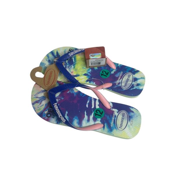 Havaianas Women's Flip Flop Sandals Apple Green Tye-Dye Women's 11/12 NEW - Picture 2 of 11